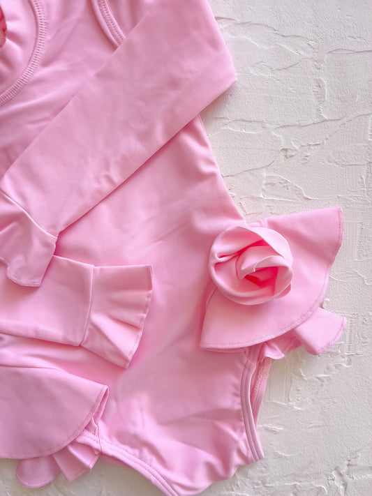 Angel Wings Swimsuit© | Pink Posy Applique