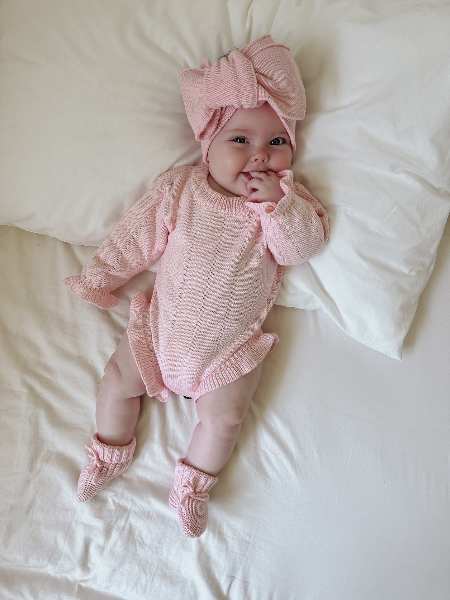 Asteria Ruffle Romper | Petal Pink