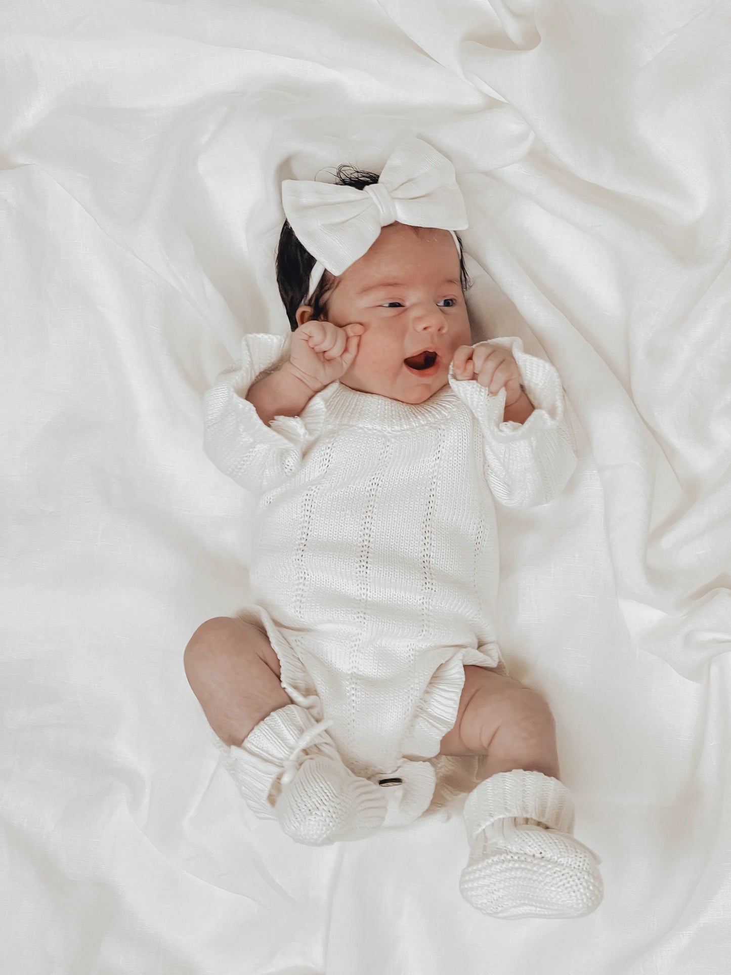 Asteria Ruffle Romper | Warm White