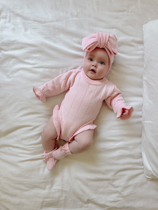 Asteria Ruffle Romper | Petal Pink