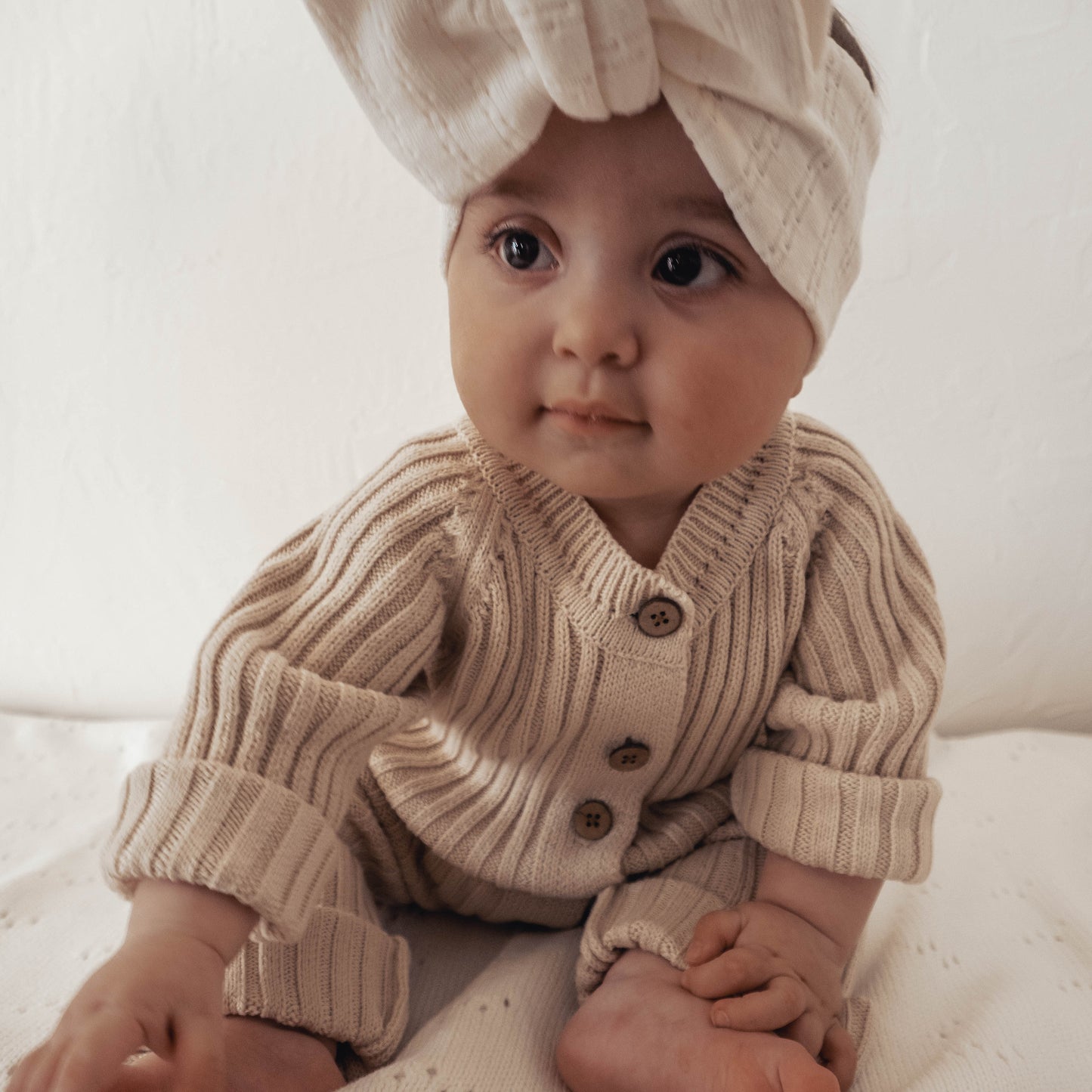 Ribbed Romper - Honey Milk