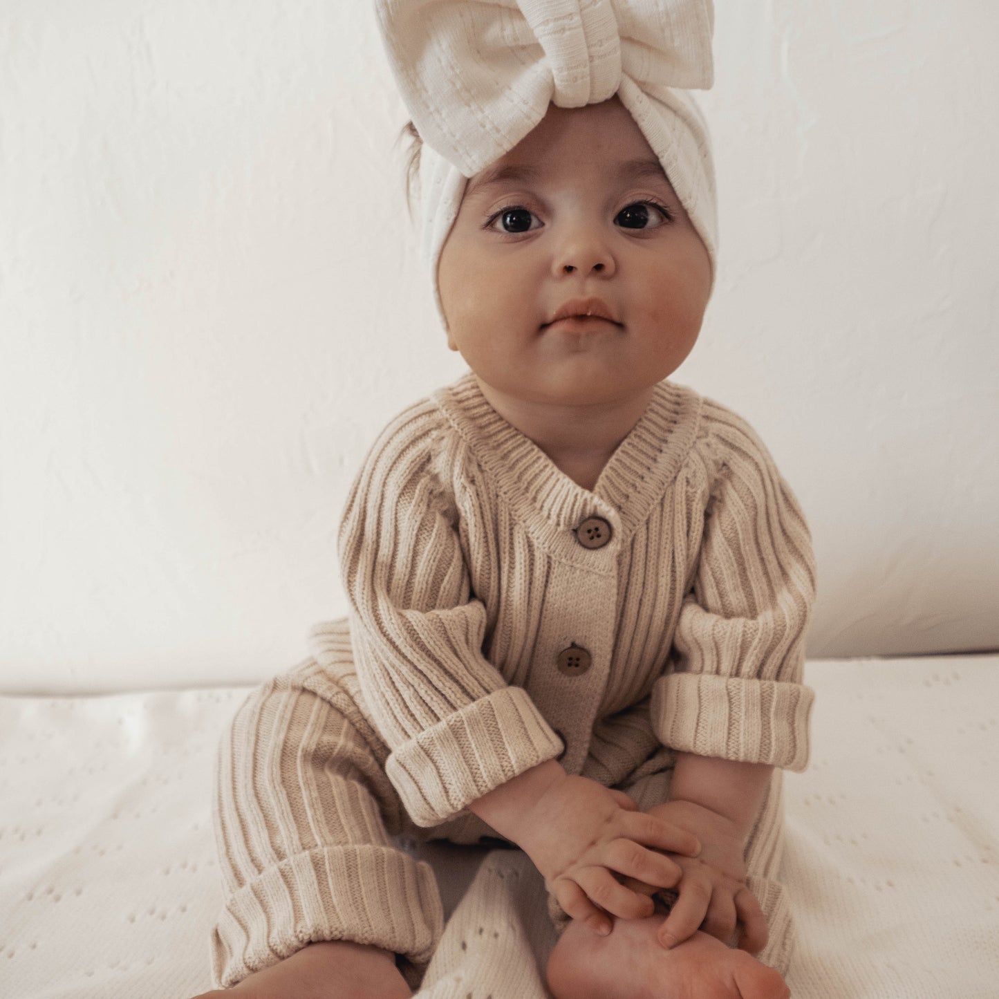 Ribbed Romper - Honey Milk