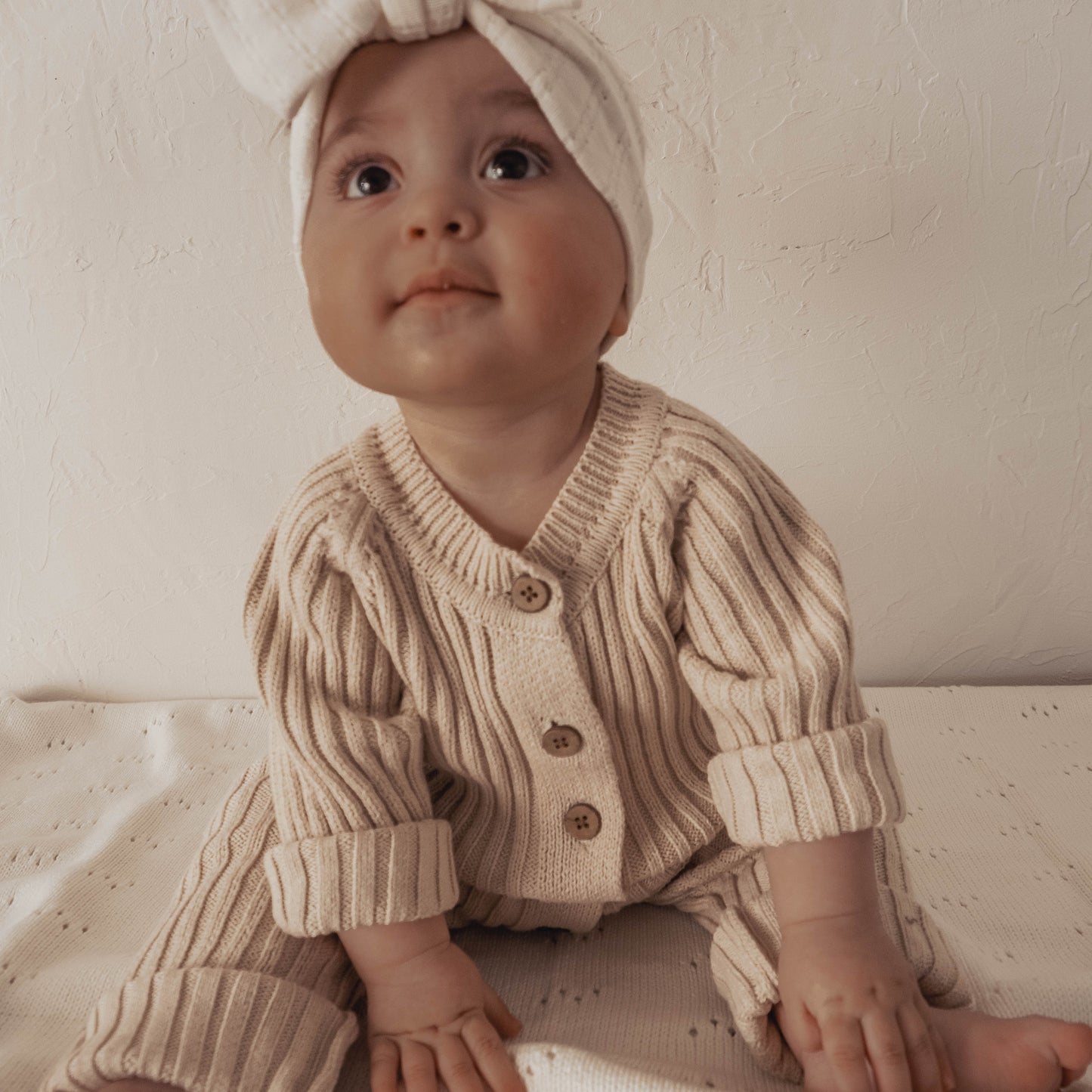Ribbed Romper - Honey Milk