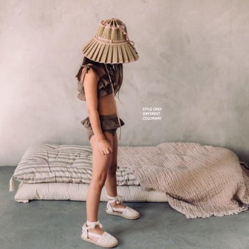 Girls Ruffle Two-Piece Swimsuit | Taupe