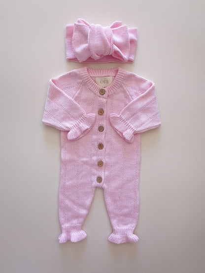 Feggari Ruffle Onesie | Petal Pink