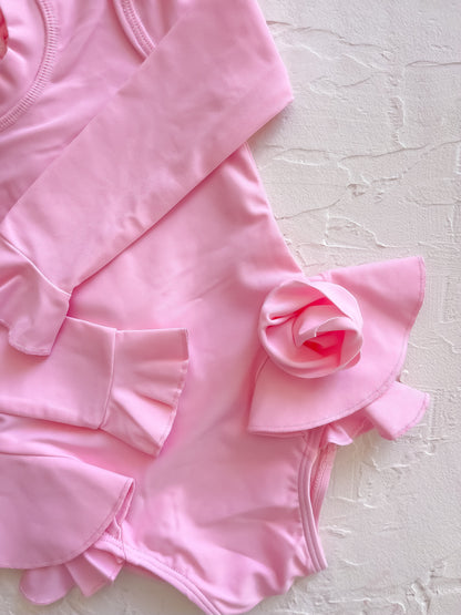 Angel Wings Swimsuit© | Pink Posy Applique