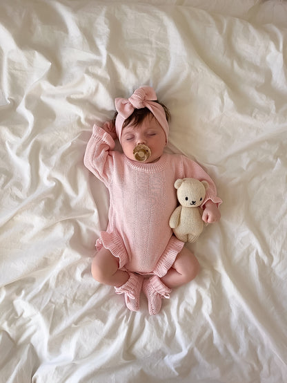 Asteria Ruffle Romper | Petal Pink