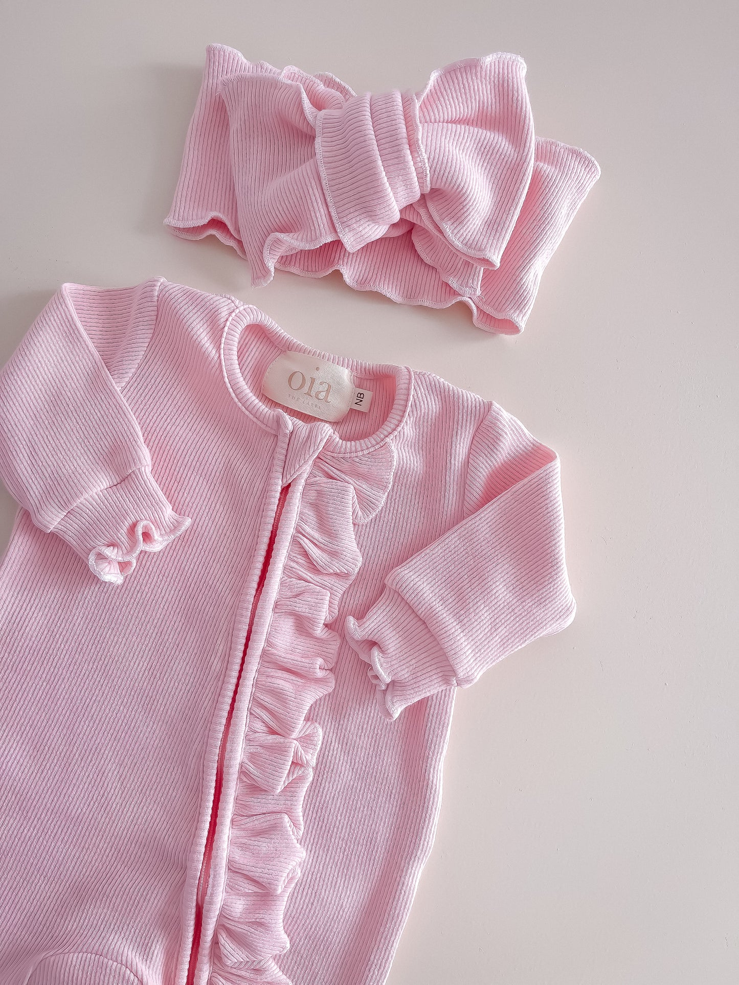 Frilly Zipsuit | Peony Pink - two tone
