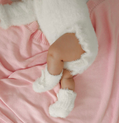 Nephele Faux Fur Booties | Milk White