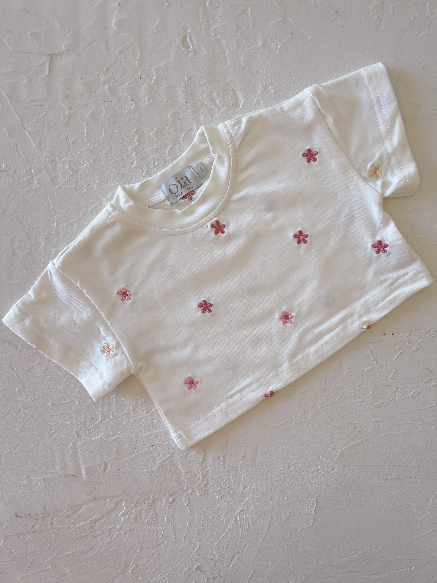 Villea Crop T-Shirt | White Floral