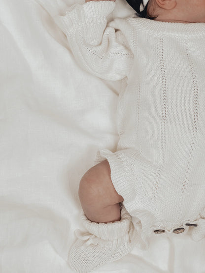 Asteria Ruffle Romper | Warm White