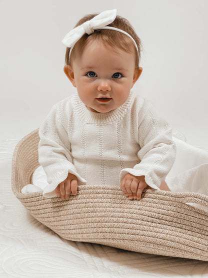 Asteria Ruffle Romper | Warm White