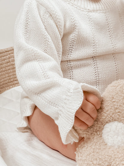 Asteria Ruffle Romper | Warm White