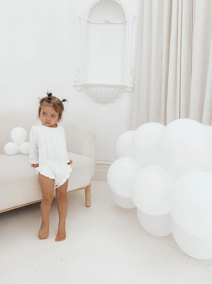 Asteria Ruffle Romper | Warm White