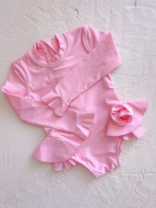 Angel Wings Swimsuit© | Pink Posy Applique