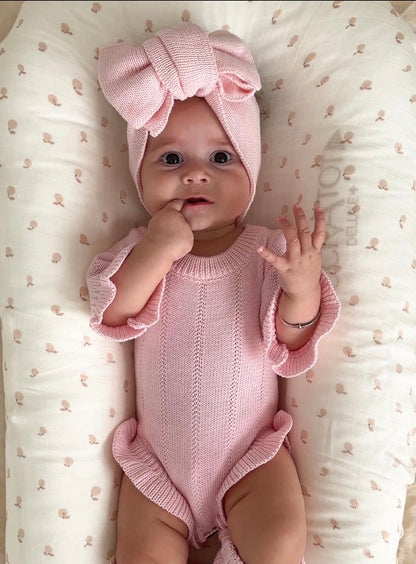 Asteria Ruffle Romper | Petal Pink