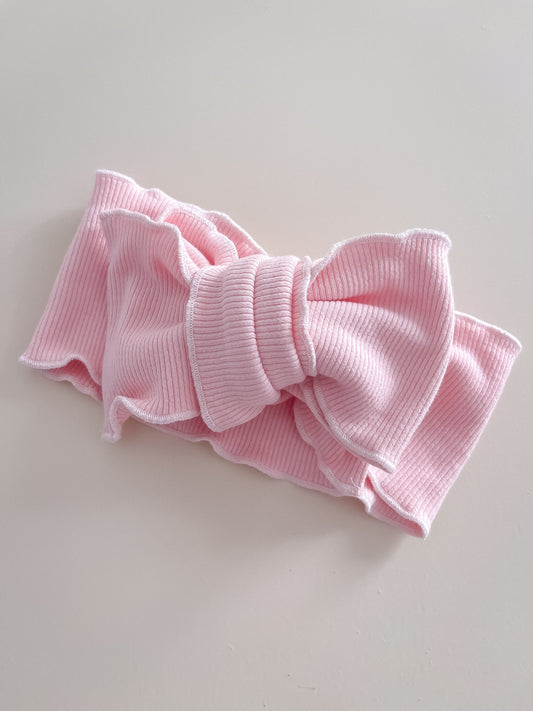 *Pre-order Frilly Bow | Peony Pink two-tone