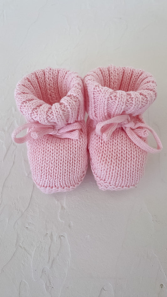 Knit Booties | Petal Pink