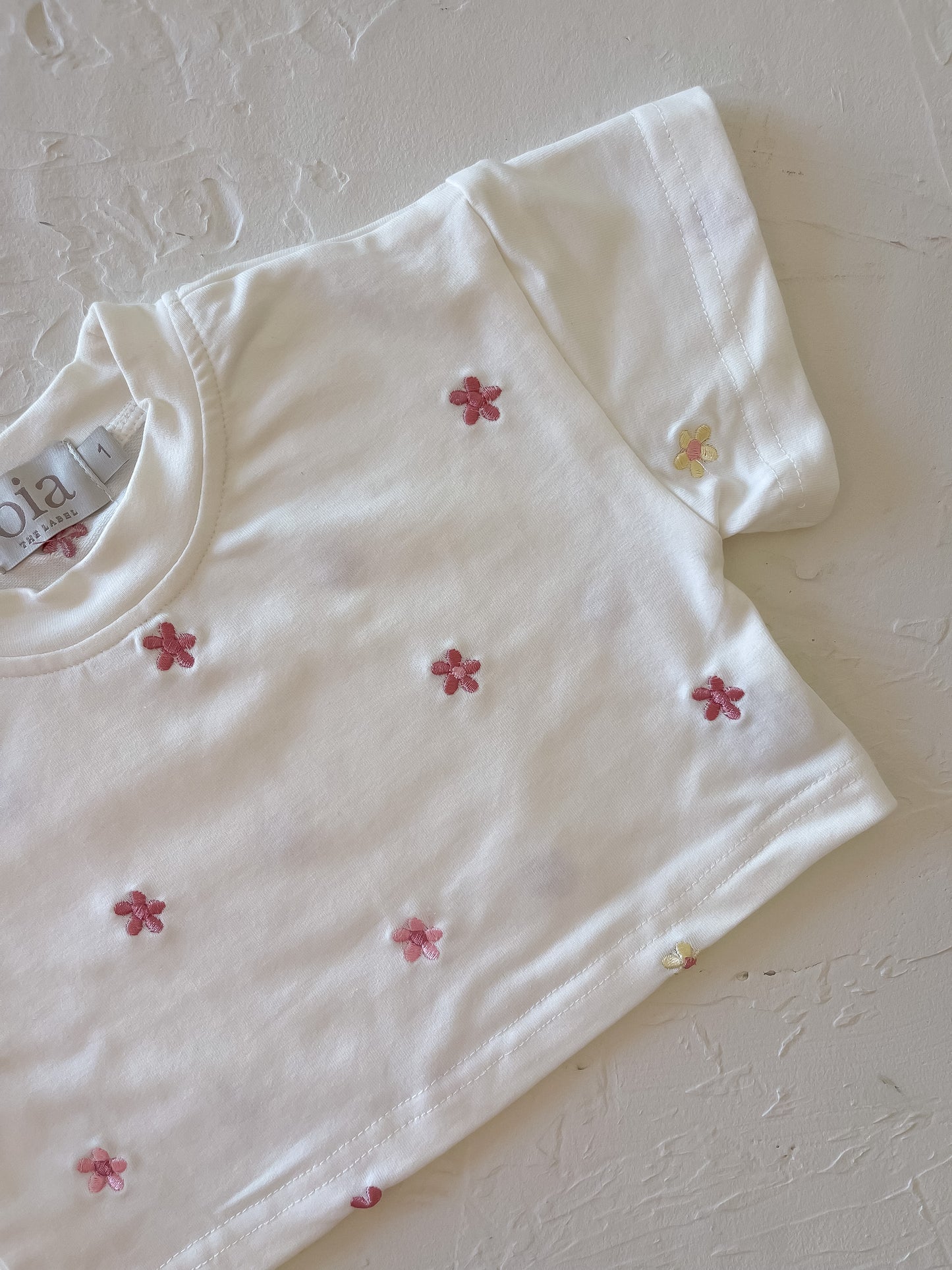 Villea Crop T-Shirt | White Floral