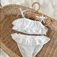 Girls Ruffle Two-Piece Swimsuit | White
