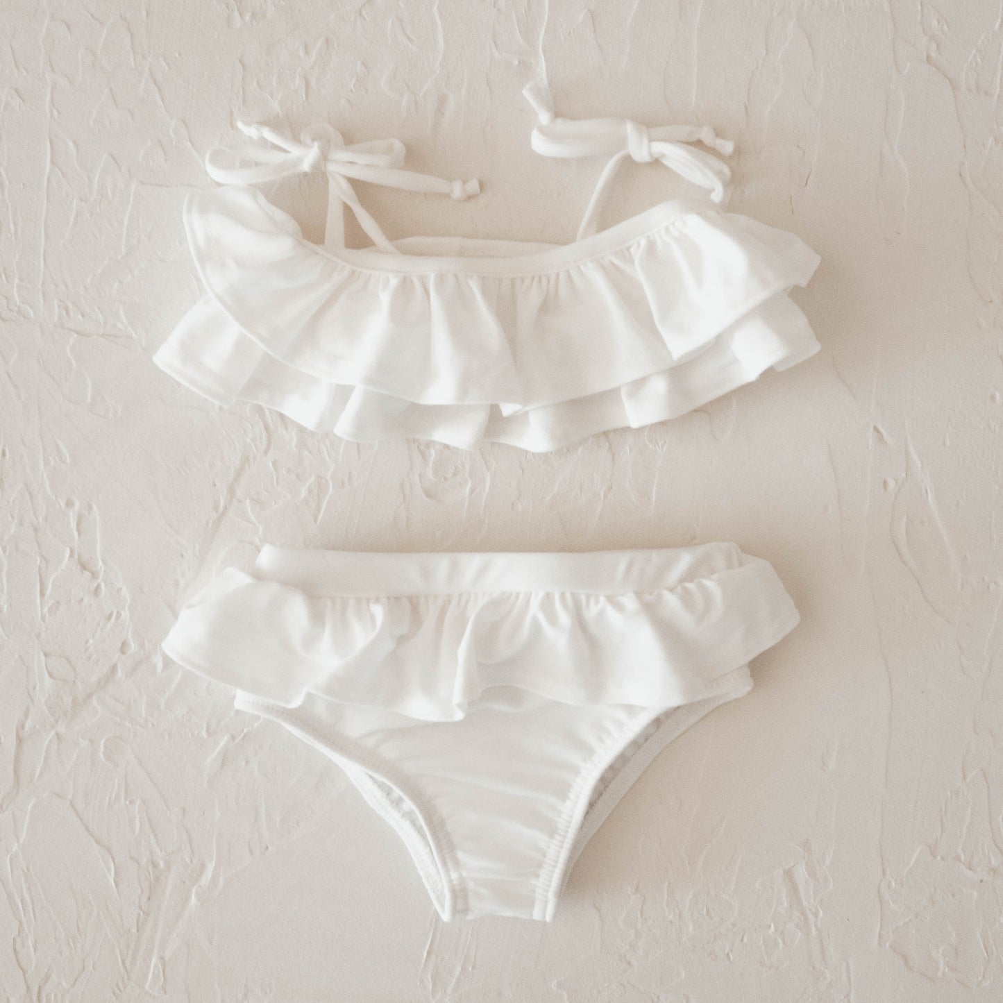 Girls Ruffle Two-Piece Swimsuit | White
