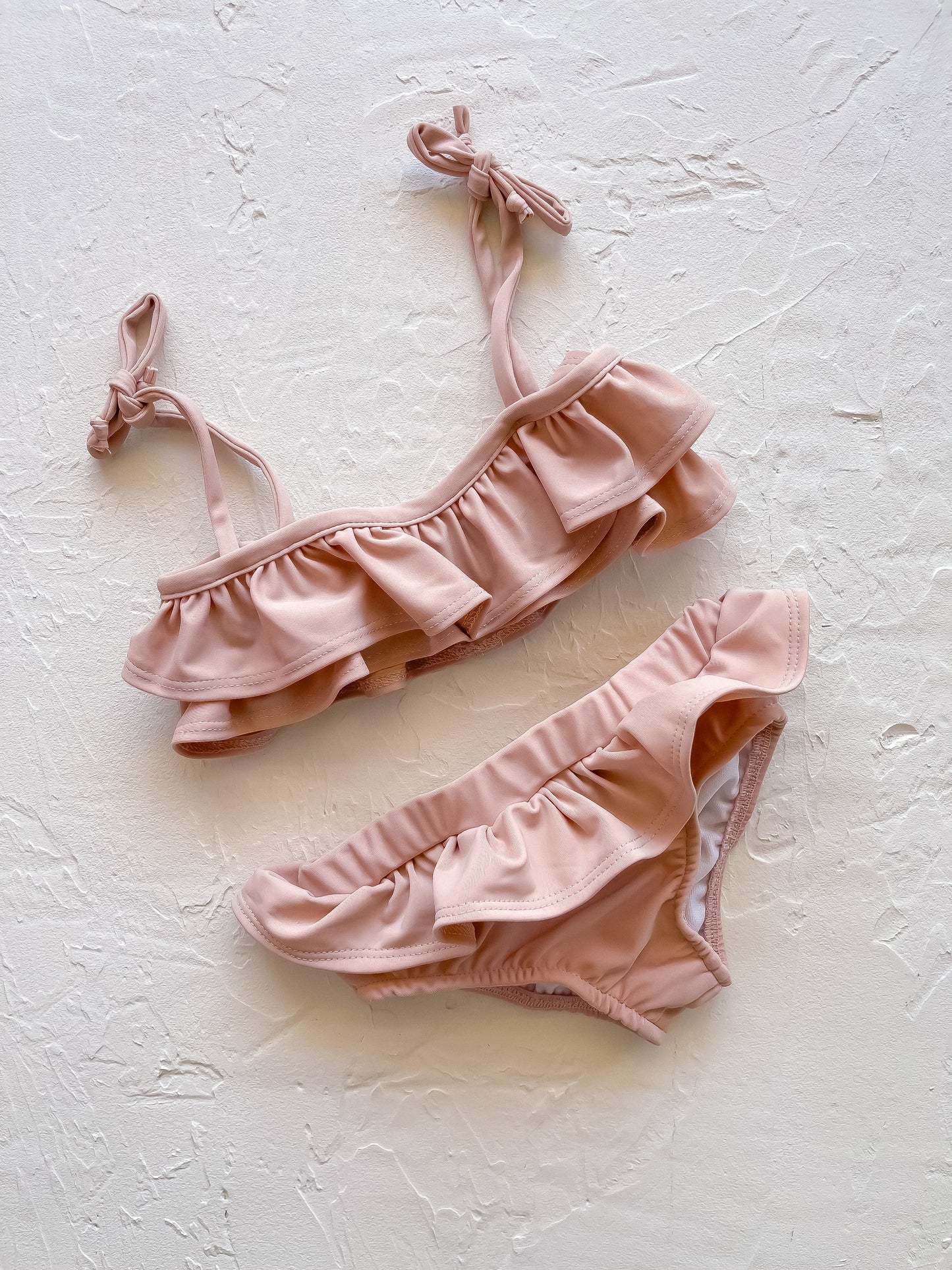 Girls Ruffle Two-Piece Swimsuit | Dusty Pink
