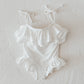 Girls Ruffle Swimsuit | White