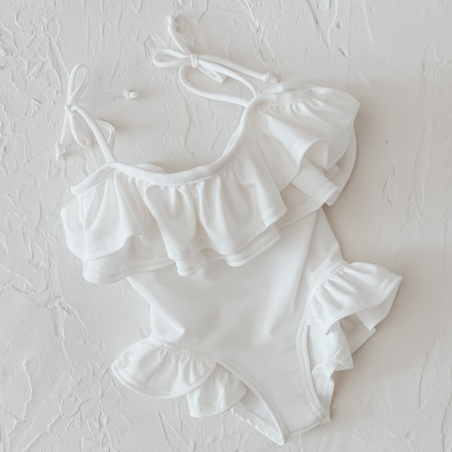 Girls Ruffle Swimsuit | White