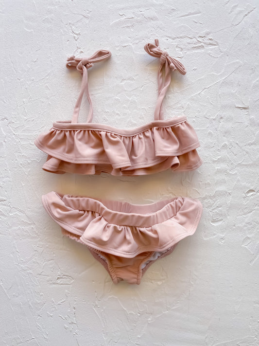 Girls Ruffle Two-Piece Swimsuit | Dusty Pink